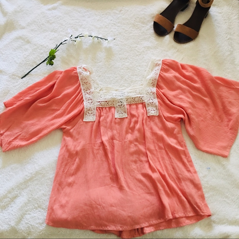 $5 W/ BUNDLE Entro Peach Square Neck Top